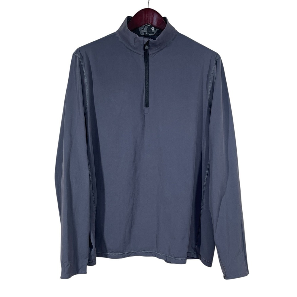 Greyson Tate 1/4 Zip Mock Neck XL Gray Performance Stretch Golf Pullover LOGO - Picture 1 of 9